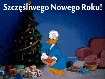 Kaczor Donald szczęśliwego nowego roku